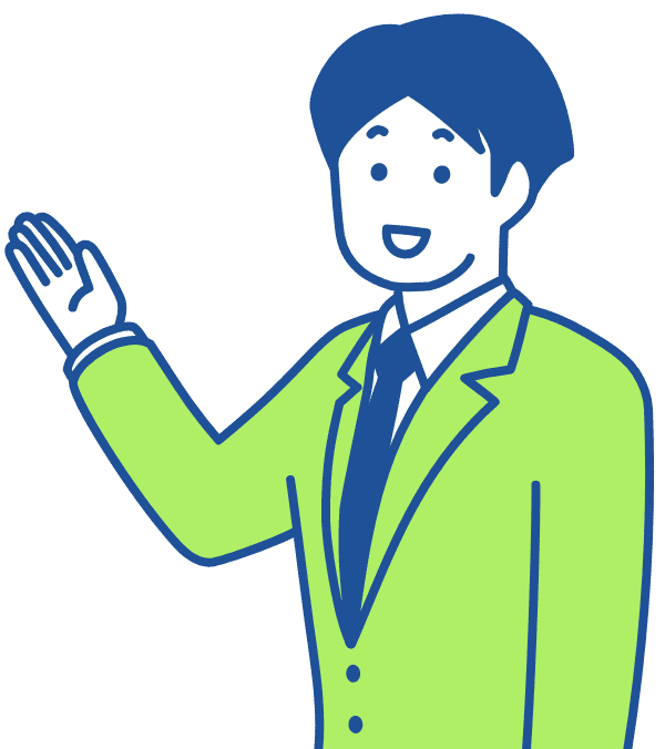 案内する男性