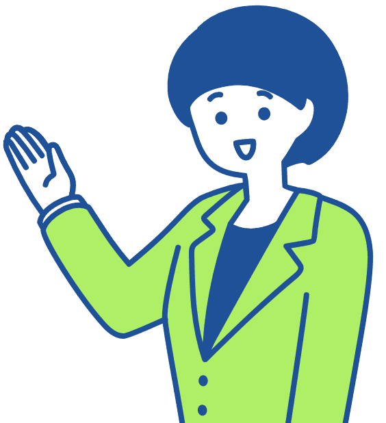 案内する女性